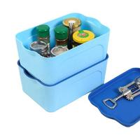 当当优品 有盖储物箱四件套 蓝色 