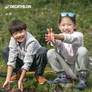迪卡侬青少年山地徒步摇粒绒保暖半长拉链夹克MH100 石墨蓝 1