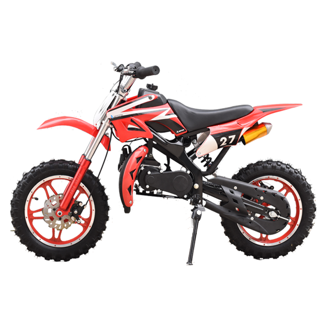 朗创 49cc迷你摩托车两冲程小越野车燃油款使用电动充电迷你跑车 2冲加大轮胎 白色