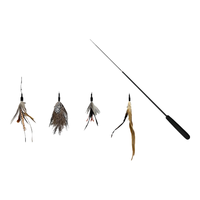 田田猫伸缩杆羽毛铃铛逗猫棒替换头幼猫自嗨解闷猫玩具耐咬 3节伸缩逗猫套装