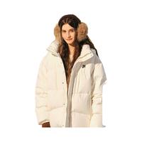 FILA FUSION斐乐潮牌款羽绒服2025冬季宽松保暖连帽外套 牧筠白-IV M 170/92A/M