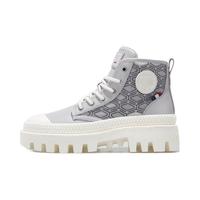 马丁靴户外男鞋复古老花增高厚底高帮鞋