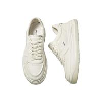 皓顿（HAUT TON）男鞋复古头层牛皮休闲低帮板鞋男士厚底鞋潮牌运动鞋子 白色 41 -适合运动鞋42码