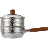 京东京造 GDCS-003 奶锅(20cm、430不锈钢、银色、带蒸笼)