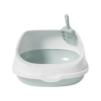 疯狂的主人 CH-089 半封闭式猫砂盆+砂铲 蓝色 中号