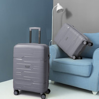 美国洛克兰超轻耐用结实环保行李拉杆箱女旅行男24寸登机密码 pp新材质灰色 20寸
