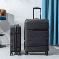 美国洛克兰超轻耐用结实环保行李拉杆箱女旅行男24寸登机密码 pp新材质经典黑 20寸