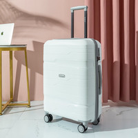 美国洛克兰超轻耐用结实环保行李拉杆箱女旅行男24寸登机密码 pp新材质钢琴白 28寸