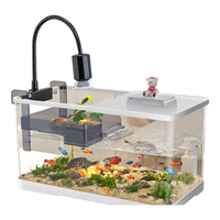 阔庭(KUOTING)鱼龟混养缸乌龟缸升降爬台家用客厅办公室生态造景过滤缸白色 鱼龟混养缸【白色·豪华款】