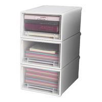 Jeko&Jeko收纳箱抽屉式塑料储物箱家用衣服整理箱子可叠加置物柜子 15L 3只装【收纳方便】