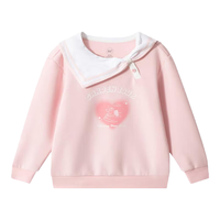 361°361度童装女童套头卫衣2024年秋季小童卫衣 巴黎粉 110