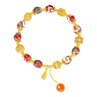 周大生 锆石手工串珠民族风设计 绣球流光手串