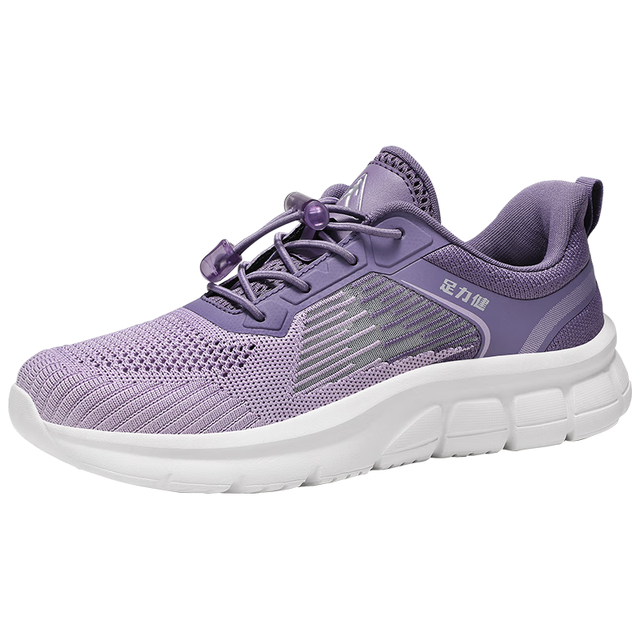 足力健 老人鞋女2025一脚蹬透气网面鞋鞋鞋户外防滑运动休闲鞋