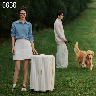CECE2025行李箱女大容量加厚耐用铝框旅行拉杆箱男皮箱子 苹果绿 28寸-全pc材质箱体-砸坏免费换新-30天无理由退换货