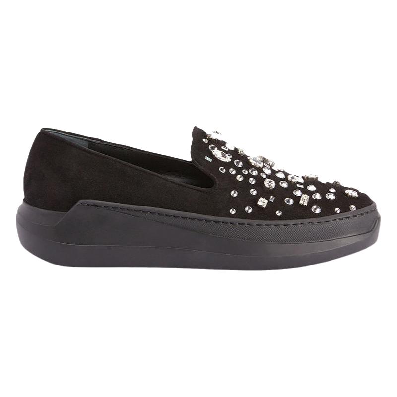 Giuseppe Zanotti GZ女士FW水钻一脚蹬厚底乐福鞋