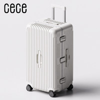 CECE2025行李箱女大容量加厚耐用铝框旅行拉杆箱男皮箱子 白色 30寸-全pc材质箱体-砸坏免费换新-30天无理由退换货