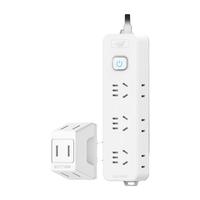 艾克盾新国标主动灭火插排宿舍拖线板家用多功能接线板带线多孔插座立式 单侧6位1.5米+1转3转换器