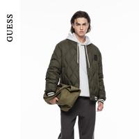 GUESS 男士时尚条纹撞色绗缝羽绒服-M4PN63W55R0