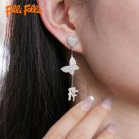 Folli Follie 蝴蝶耳环气质轻奢时尚精致满钻