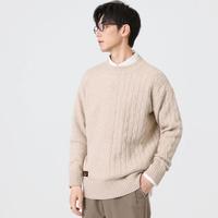 i.t it ccaabb秋冬男士毛衣纯色休闲落肩袖毛衣男套头衫