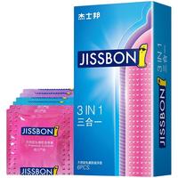 杰士邦 避孕套 套 尊享三合一6只 超薄 环纹 浮点 成人用品 男用 情趣高潮性用品 三合一6只装