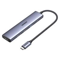 绿联 Type-C扩展坞转HDMI转接头千兆网口 USB3.0读卡投屏拓展坞转换器  5合1