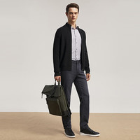 雅戈尔（YOUNGOR）毛衫男士秋冬青年男毛衫拉链开衫羊毛衫羊毛混纺面料2色合款 黑色VWHW619967ALA L 105c