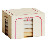 晟旎尚品布艺收纳箱 衣服玩具衣物收纳箱储物箱整理箱100L卡其色2只 【卡其色棉麻收纳箱】100升2只