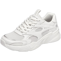 SKECHERS 斯凯奇 丨夏季女鞋时尚运动鞋小白鞋拼接透气休闲鞋厚底增高老爹鞋117354