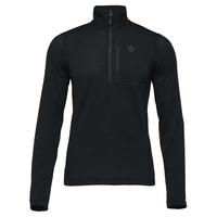 Black Diamond黑钻男款轻量抓绒衣四分拉链弹力透气户外运动保暖上衣 Black 均码 |L