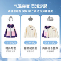 迪士尼（Disney）Disney/迪士尼儿童棉服套装2025年冬季连帽保暖女宝过冬外套 粉色【夹棉外套+摇粒绒内胆】 160 【身高约150-160cm体重80-100斤】