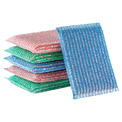 家杰优品 彩条金柔百洁布清洁布6片 洗碗清洁海绵去油污抹布 厨房家用