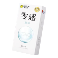 杰士邦零感玻尿酸套 12只 男用润滑byt套免洗成人情趣 零感套【1盒】