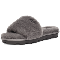 秋冬女士平底舒适休闲露趾平底茸茸拖鞋 1100892炭灰色