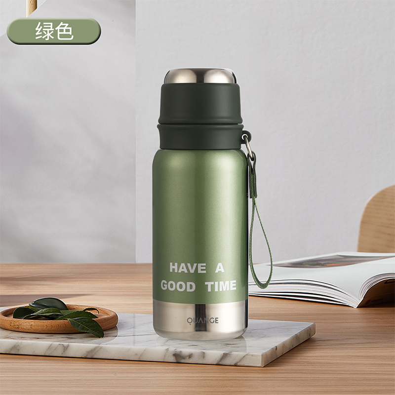  QUANGE/全格 大容量 316保温杯 茶水分离泡茶杯  4.0款、580mL、一盖双饮、带茶隔、不支持温度显示 抹茶绿 580mL