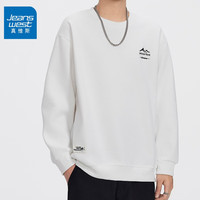 真维斯(卫衣1009)2025秋冬男装时尚潮流百搭圆领卫衣 白色 M