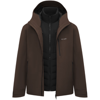 波司登（BOSIDENG）明星同款叠变25款鹅绒机能冲锋衣羽绒服男三合一外套B250331313 黑色8056 2XL 190/108A 体重约170-180斤