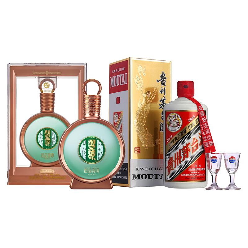 【超级桶】习酒 XIJIU君品单瓶500ml*1+茅台飞天43度单瓶500ml*1