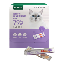 网易天成 网易严选猫零食猫湿粮成幼猫通用美毛发猫条 鱼肉12g*6条