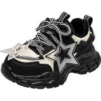 HOBIBEAR 哈比熊 儿童运动鞋秋冬季加绒女童鞋子时尚保暖男童鞋JD83W80黑白37码