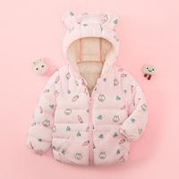 十月妈咪 冬装男女童棉服婴幼童满印连帽棉袄可爱加厚保暖夹棉外套棉衣