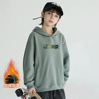 JEEP 【加绒加厚】儿童卫衣男童女童时尚百搭连帽大吉普车印长袖外套