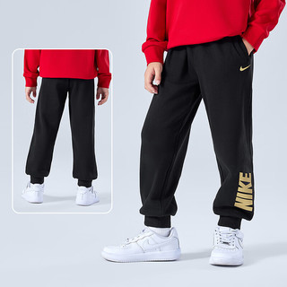 NIKE 3BRAND 耐克男女童针织长裤2025冬季加绒保暖儿童裤子 正黑色【冬季加绒款】 160 /69 【身高158-170cm】