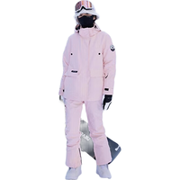 牧途雪冬季户外滑雪服女加厚保暖滑雪套装 女工装 粉色 S 