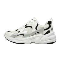 斯凯奇（Skechers）踏浪老爹鞋小白鞋透气子休闲鞋男女学院风运动鞋 118321-WBKS 陨石灰 40