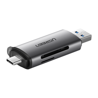 UGREEN 绿联 读卡器usb3.0双卡高速多功能sd内存卡转换type-c转换器多合一