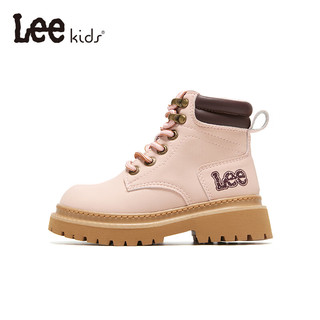 LEE KIDS童鞋冬季儿童马丁靴男大童户外防滑短靴子女童鞋百搭休闲皮靴 粉色 33 【内长20.9cm 适合脚长19.9-20.4cm】