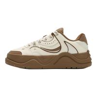 FILA FUSION斐乐潮牌女鞋50-50场下滑板鞋2024春季休闲运动鞋 古白色/咖啡色-AT 36.5