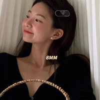 大珍珠耳钉999纯银耳钉女珍珠耳钉女士轻奢高级感珍珠耳环耳饰新