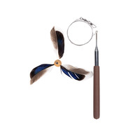 all for paws afp猫咪钢丝旋转羽毛逗猫棒长杆可伸缩猫玩具自嗨解闷宠物用品